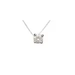 Collier femme en argent, zircon solitaire + fil transparent Collier femme en argent, zircon solitaire + fil transparent
