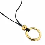 Collier femme, cordon noir et anneau dor - zo bijoux