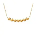 Collier femme & large pendentif de perles dores, plaqu or - solia