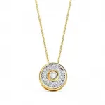 Collier pour femme, or bicolore blanc et jaune 18 carats & oxyde de zirconium - lyra