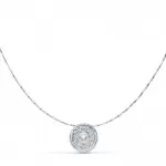 Collier femme en or blanc 18 carats avec pendentif cercle zirconium - elodie Collier femme en or blanc 18 carats avec pendentif cercle zirconium - elodie