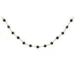 Collier femme original, plaqu� or et pierres noires - myst�re