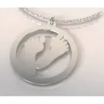 Collier femme & pendentif empreinte de pied en argent