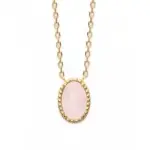 Collier femme, pendentif quartz rose & plaqu or - borno