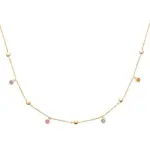 Collier femme en plaqu� or et breloques de pierres multicolores - vanessa