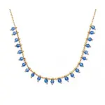 Collier femme en plaqu or, cristal de swarovski bleu - tik