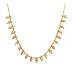 Collier femme en plaqu or et cristal de swarovski jaune - tik
