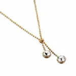 Collier femme, plaqu or, double pendentif swarovski, zo bijoux