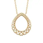 Collier pour femme en plaqu or, grand pendentif coeur - myss