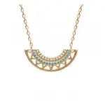 Collier femme plaqué or, large pendentif en pierre turquoise - cannelle Collier femme plaqué or, large pendentif en pierre turquoise - cannelle