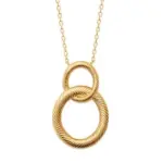 Collier femme en plaqu or, pendentif cordelette - noa