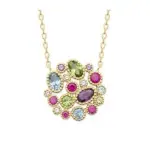 Collier femme plaqué or, pendentif en cristal multicolore - thyka Collier femme plaqué or, pendentif en cristal multicolore - thyka