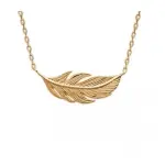 Collier femme plaqu or, pendentif plume