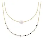 Collier femme, plaqu or, perles de miyuki & pierre de lune - luny