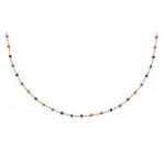 Collier femme en plaqu� or et perles multicolores - pep's