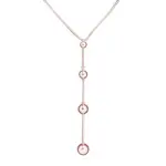 Collier femme plaqu or rose, long pendentif de perles rose, par zo bijoux