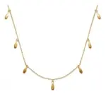 Collier femme, ras - de - cou en plaqu or & breloques - souffle