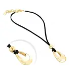 Collier femme zoé bijoux, cordon noir & pendentif griffé en plaqué or - goutte Collier femme zoé bijoux, cordon noir & pendentif griffé en plaqué or - goutte