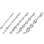 Collier graine de caf argent massif 925 - 5 largeurs