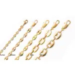 Collier graine de caf en plaqu or unisexe - 4 largeurs