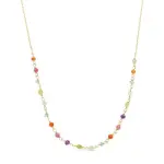 Collier multicolore en or jaune 18 carats et zircone - attirance