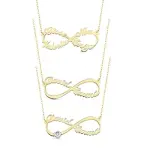 Collier or 18k, plusieurs prnoms, pour maman ou couple