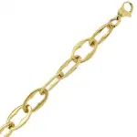 Collier oversize en acier dor, maille fantaisie - etnina