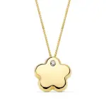 Collier et pendentif abby - fleur en or jaune 18 carats et zircon Collier et pendentif abby - fleur en or jaune 18 carats et zircon