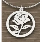 Collier et pendentif argent pour femme - rosier