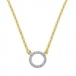 Collier & pendentif cercle en or 2 tons et oxyde de zirconium - fiora Collier & pendentif cercle en or 2 tons et oxyde de zirconium - fiora
