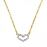 Collier et pendentif coeur, or blanc / jaune 18k, oxyde de zirconium - quina Collier et pendentif coeur, or blanc / jaune 18k, oxyde de zirconium - quina