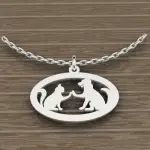Collier & pendentif femme en argent, chat & chien, par cabanetchanque Collier & pendentif femme en argent, chat & chien, par cabanetchanque