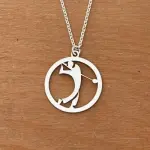 Collier + pendentif femme argent, golf - golfeur