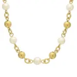 Collier de perles blanches de majorque et perles dorées - mallory Collier de perles blanches de majorque et perles dorées - mallory