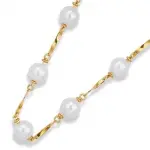 Collier de perles blanches en plaqu� or - triniti