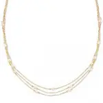 Collier de perles d'eau douce & multichaines or 18 carats - finesse
