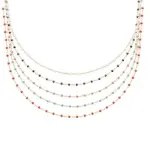 Collier perles de miyuki colores et plaqu or - etta