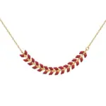 Collier ras - de - cou en plaqu or et mail rouge - lucinda