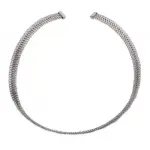 Collier rigide ouvert en acier gris tressé - mabelle Collier rigide ouvert en acier gris tressé - mabelle