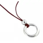 Collier rouge, cuir et argent, crateur zo bijoux