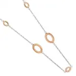 Collier sautoir bicolore: acier rose / gris inoxydable - latina