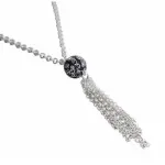 Collier sautoir femme en argent & perle bleue - pampille