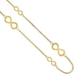 Collier sautoir infini, acier dor inoxydable - nue