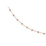 Collier sautoir plaqu or & mail rose - etta