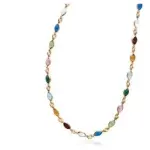 Collier swarovski en plaqu or pour femme - swing multicolore