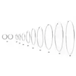 Créoles argent massif, 1 à 8 cm de diamètre - mambo Créoles argent massif, 1 à 8 cm de diamètre - mambo