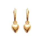 Croles avec breloque coeur en plaqu or 12 mm