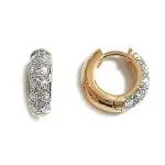 Croles brillantes femme, plaqu or & zirconium - sourire