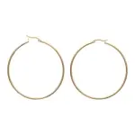 Cr�oles pour femme en acier dor�, diam�tre 60 mm - paradise