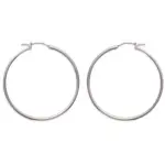 Cr�oles pour femme en acier gris, diam�tre 40 mm - salamanca